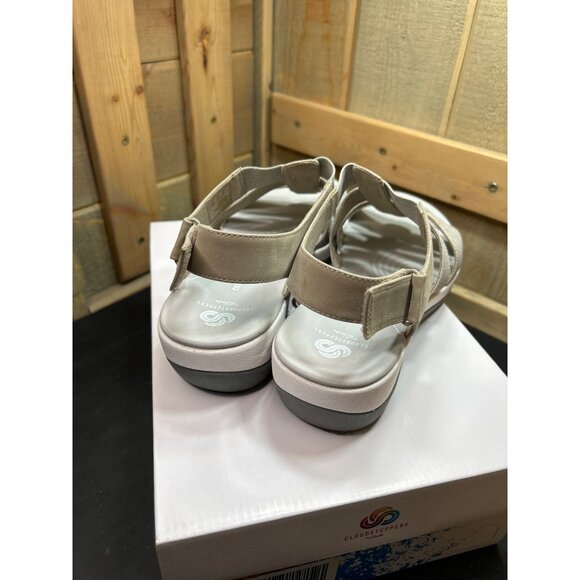 Clarks Cloudsteppers Womens Sandals 9.5W Sand Elastic Straps - Picture 5 of 9